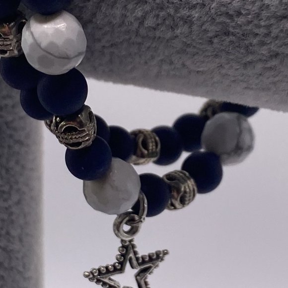 Women's Bracelet Navy and White with star charm - Picture 6 of 7